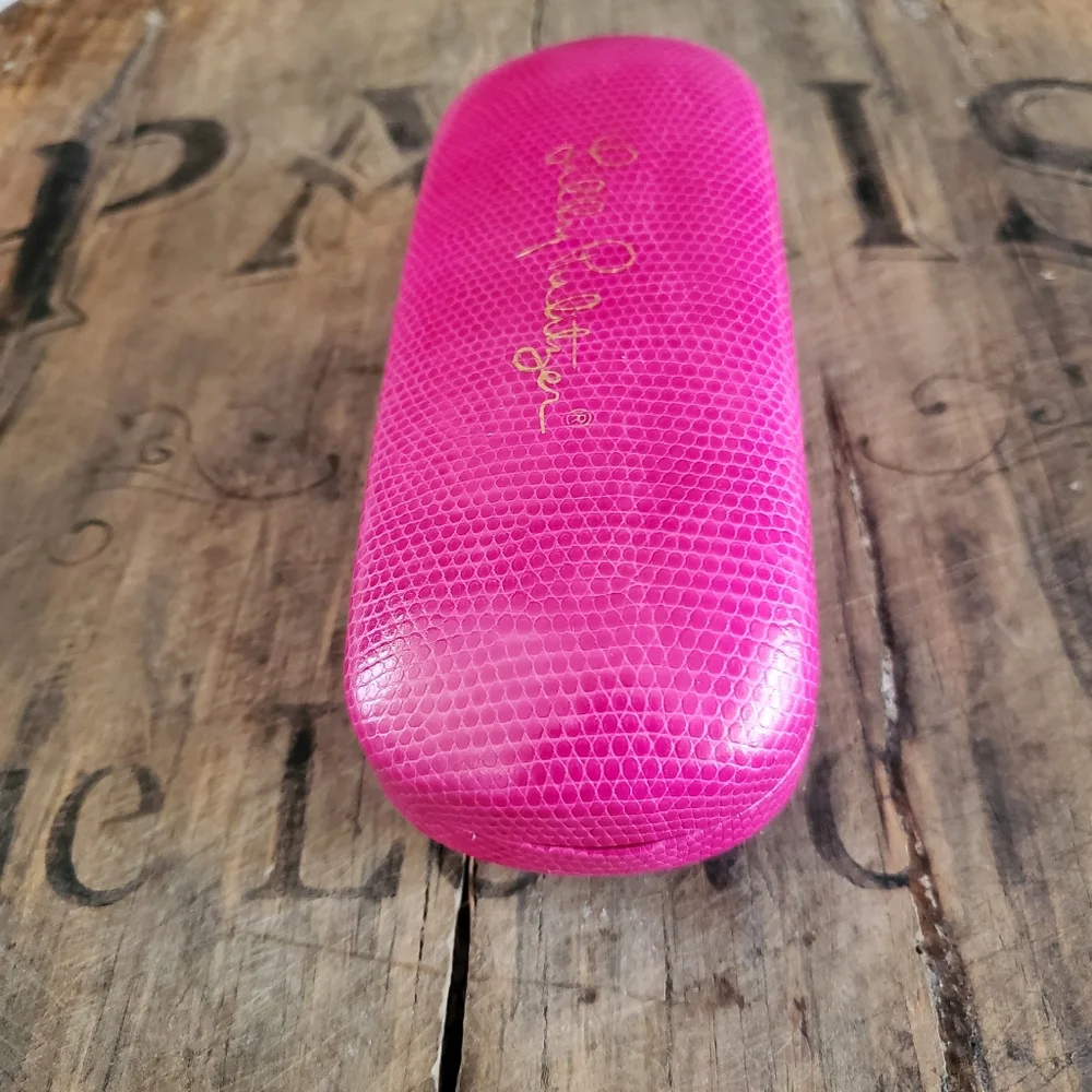 🔥LILLY PULITZER Hot Pink Hard Shell Eyeglass |‎ Sunglass | Eyewear Case